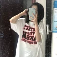thumbnail image 5 of Camiseta gótica Retro de manga corta para mujer, camisetas de gran tamaño, Tops holgados de verano, versión coreana, Top estético Harajuku Y2k, 5 of 5