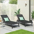 thumbnail image 4 of Outdoor Chaise Lounges Set of 2, 5-Position Recline for Patio Pool | Dark Gray | Aluminum, 4 of 16