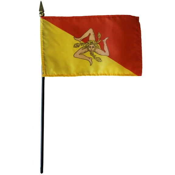 Sicily - 4"X6" Stick Flag