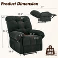 thumbnail image 5 of Villeston Recliner Chair for Living Room Manual Reclining Chair Single Sofa for Bedroom,Gray, 5 of 7