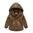 thumbnail image 2 of KYAIGUO Kids Toddler Baby Rain Jackets for Boys Girls Hooded Rain Jacket Waterproof Solid Color Windbreaker Outwear for 2-10Y, 2 of 5