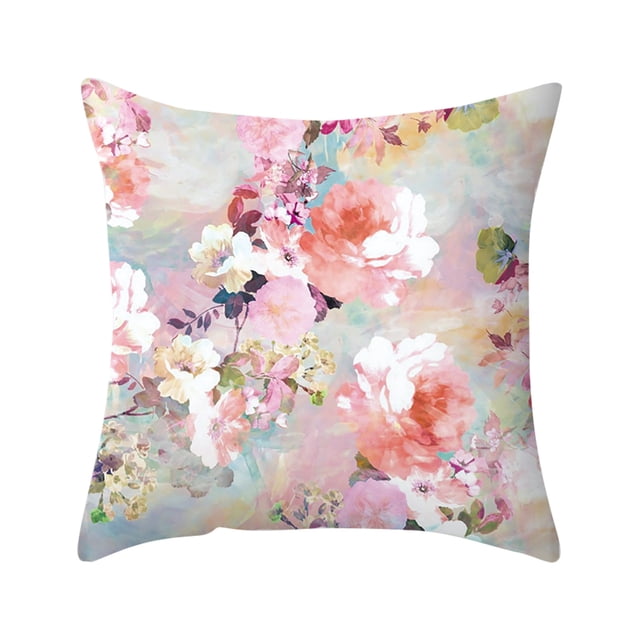 Coussin Instagram Fleur en Velours et Lin pour Salon Chambre Chaud
