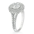 thumbnail image 3 of Spot Jewel 2 Ct Round Cut Diamond Rings - 14K White Gold Plated Rings -Modern EngageHimt Wedding Rings for WoHim - Double Halo Silver Rings - Gorgeous Anniversary Gift for WoHim, 3 of 7