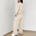 thumbnail image 5 of Mifsaly Womens Sweatsuits 2 Piece Outfit Zip Up Cropped Bomber Jacket and Wide Leg Sweatpants Fall Winter Y2K Street Workout Lounge Matching Outfits, 5 of 7