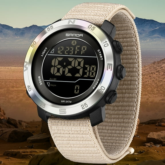 Waterproof Sports Watch with Pedometer, Calorie Counter, Calendar, Night Light for Running and Outdoor Activities