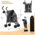 thumbnail image 2 of NALYL Compact Pet Stroller for Small-Medium Dogs/Cats, 4-Wheel Lightweight Umbrella Shaped Portable Puppy Travel Jogger with Breathable Mesh, Cup Holder & Rear Storage, 2 of 11