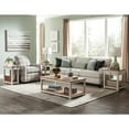 thumbnail image 3 of Alaterre Furniture Savannah Chairside Magazine End Table with Pull-out Shelf, Ivory with Natural Wood Top, 3 of 5