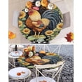 thumbnail image 2 of Round Tablecloth Watercolor Rooster Elastic Edge Fitted Sunflower Black Plaid Plastic Table Cover,Waterproof Oil Proof for Dinner,Outdoor, Picnic, 36" - 44"&nbsp; DIA Tables, 2 of 6