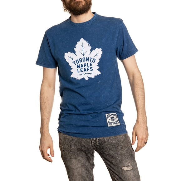 Toronto Maple Leafs Frayed Logo Acid Wash T-Shirt