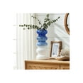 thumbnail image 4 of Sculptural Glass Vase for Living Room Decor - Modern Home Decor Accents with Elegant Stacked Form - Decorative Flower Vase for Room, Bedroom, House, Office, and Table Design - 17", Blue, 4 of 13