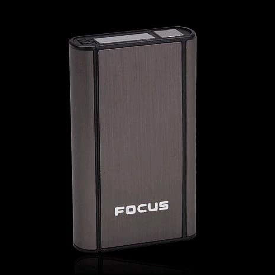 2 in 1 Focus Automatic Ejection Cigarette Case Box with Internal Lighter  Blue