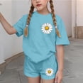 thumbnail image 4 of Zpanxa Girls Trendy 2 Piece Outfit Set Star Graphic Print Oversized T-Shirt and Shorts Summer Casual Kids Clothing Set, 4 of 8