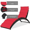 thumbnail image 5 of WYDK Foldable Patio Lounge Chair, Outdoor Rattan Wicker Chaise with Cushion for Backyard Garden Lawn Balcony Poolside, Red, 5 of 7