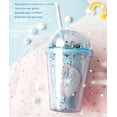 thumbnail image 4 of Zeraty 13 oz Tumbler Cups with Lid and Straw - Insulated Unicorn Reusable Plastic Cup with Round Seal Double Wall Travel Coffee Juice for Kids&Adult, 4 of 5