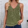 thumbnail image 2 of ZQUUVOU Tank Top For Women Floral Printed T-Shirt V Neck Tops (Olive Green,2XL), 2 of 4