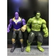 thumbnail image 1 of Figuras de acción de superhéroes de Marvel para niños, juguetes de PVC de Disney, vengadores, Iron Man, Hulk, Thanos, luz intermitente en el pecho, 17cm Gong Bohan LED, 1 of 2