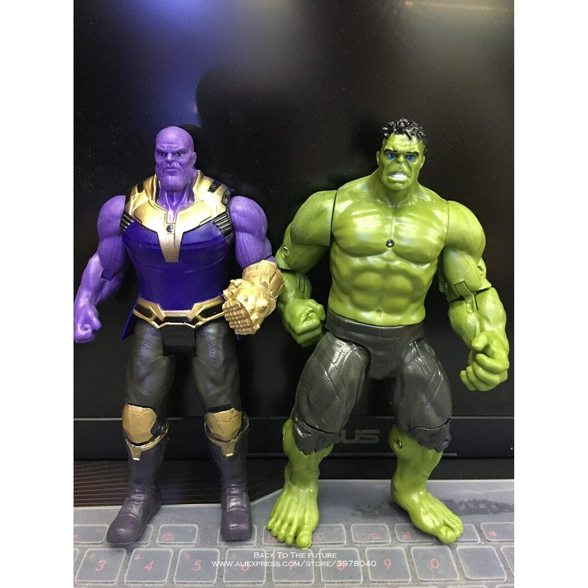 Figuras de accion de superheroes de Marvel para ninos juguetes de PVC de Disney vengadores Iron Man Hulk Thanos luz intermitente en el pecho 17cm Walmart