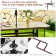 thumbnail image 6 of TLSUNNY Outdoor Patio Dining Table, W/ Umbrella Hole, Rectangular Glass Table, Outdoor Metal Furniture for Small Space, 6 of 9