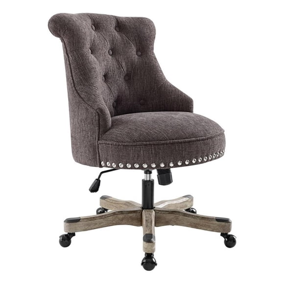 Riverbay Furniture Chaise de Bureau Pivotante Sans Accoudoirs en Tissu Traditionnel Gris