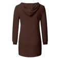 thumbnail image 6 of FYDUU Hoodies for Women Solid Color Knit Hoodie Sweaters Cozy Sweatshirt Casual Long Sleeve Pullover Tunic Tops Fall Winter Outfits, 6 of 7