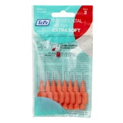TEPE Interdental Brush Extra Soft Cleaners - Dental Brushes Between Teeth 8 Pk, Red .5mm