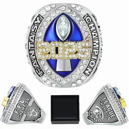 2025 Fantasy Football Championship Ring with Box League Champion Trophy Rings Premium Award for Winne