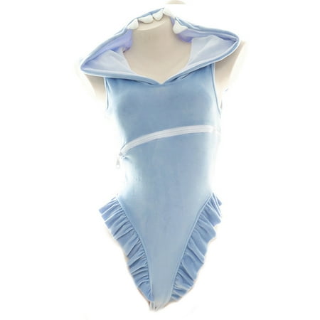 

ZENTREE Fashion Erotic Lingerie Maid Uniforms Charming Cute Shark Jumpsuit with Zipper One Size Pajamas Gift for Female Couple