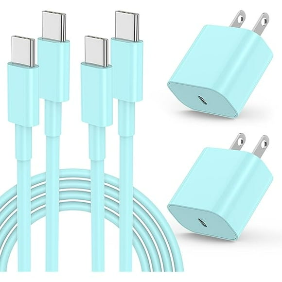 for iPhone 15 Fast Charger and 10ft Type C to C Cable Cord Long, 20W USB C Charging Block for Apple iPhone 15 Plus/15 Pro Max,iPad Pro 12.9/11 inch/4/3 th/Air/Mini,Wall Plug Power Adapter Cube Green