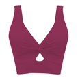 thumbnail image 4 of Duoif Bikini Top Bikini Tops for Women Cropped Tankini Tops Beach Padded Knot Cut Out Adjustable Tank Swimwear Top Swimsuit Tops for Women Wine XXL, 4 of 4