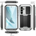 thumbnail image 2 of ELEHOLD Rugged Case for Samsung Galaxy S24 Plus with Slide Camera Protection Built-in Screen Protector Hidden Kickstand Military Grade Shockproof Anti-Scratch Heavy Duty Full Body Case, Silver, 2 of 7