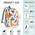 thumbnail image 5 of Cute Dinosaur Pattern Backpack for School,Cute School Bag,Schoolbag with Adjustable Shoulder Straps & Padded Back,15.7"x11.8"x5.5", 5 of 5