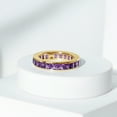 thumbnail image 5 of Rosec Jewels Princess Cut Amethyst Eternity Ring for Women in Channel Setting (AAA Grade), 10K Yellow Gold, US 5.00, 5 of 8