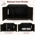 thumbnail image 6 of Pefilos 34" Large Cat Litter Box Enclosure, Wood Hidden Cat House Washroom Furniture for Living Room, Bedroom, Bathroom with Magazine Rack, Brown, 6 of 7