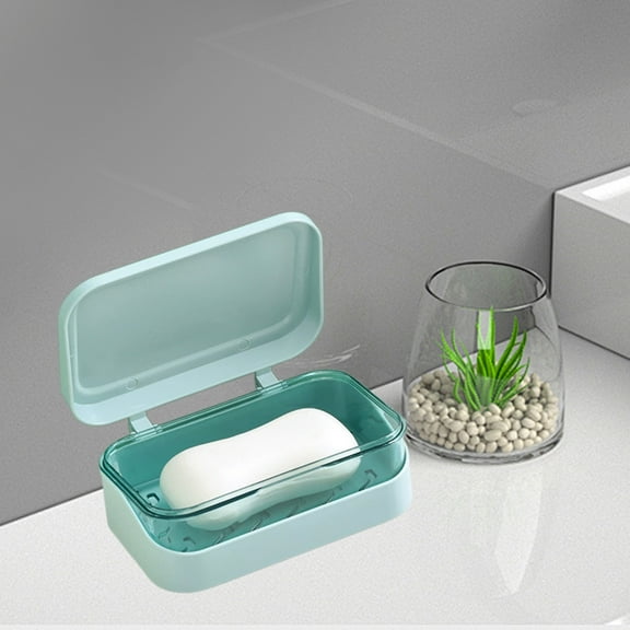 TaTaai 3Pcs Plastic Soap Holder, Travel Soap Container with Lid and Removable Drainer, Portable Soap Dish Soap Box for Bathroom Shower Home Outdoor Camping Travel Hiking Gym