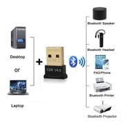 Bluetooth 4.0 USB Adapter Gold Plated Micro Dongle 33ft/10m Compatible with Windows 10,8.1/8,7,Vista, XP, 32/64 Bit for Desktop , Laptop, computers