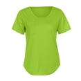 thumbnail image 4 of Uobin Womens Casual Solid Color Scoop Collar Plus Size T Shirts Short Sleeve Loose Summer Tops Tee with Pocket, 4 of 5