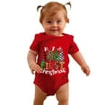 Durtebeua Boys Girls Short Sleeve Christmas Cartoon Letter Print Romper