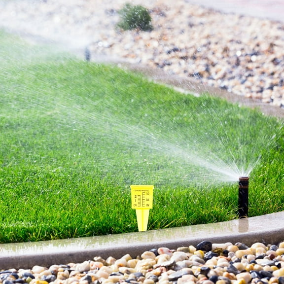 Raindrops Outdoor Rain Sprinkler Gauge Wide Mouth Water Gauge Garden Rain Water Meter Measuring Cup For Yard Lawn Garden Farm Yellow