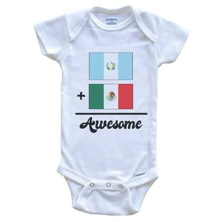 

Guatemala Plus Mexico Equals Awesome Cute Guatemalan Mexican Flags One Piece Baby Bodysuit