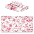 thumbnail image 2 of Coolnut Pink Flowers Bath Towel Set of 3, Highly Absorbent & Soft Bathroom Towels Set Quick Dry Towels Set for Bathroom Spa Beach (1 Bath Towels, 1 Hand Towel, 1 Washcloth) Washcloth Gift, 2 of 7