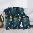 thumbnail image 3 of Yiaed Space and Animals Print Blanket Throw Blanket Soft Cozy Flannel Blanket for Home Bed Sofa Couch Chair-60"x50", 3 of 6
