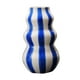 thumbnail image 3 of Jarrón de cerámica a rayas pintado, jarrón de flores de arte moderno, arreglo floral artesanal para Azul, 3 of 9