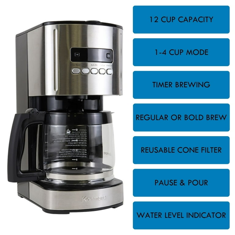 Kenmore Aroma Control 12-Cup Programmable Coffee Maker, Charcoal