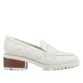 thumbnail image 4 of Marc Fisher Women's Dantea Quilted Stacked Heel Shoes Loafers (Ivory, 8.5), 4 of 8