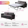 Mixoy 2in1 Pull Out Sofa Bed, Velvet Loveseat Sleeper Sofa Bed with