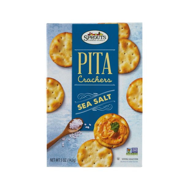 Pack of 4 Sprouts Sea Salt Pita Crackers, 5 OZ