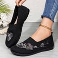 thumbnail image 2 of Women's Breathable Mesh Shoes Casual Trendy Flower Embroidery Shoes Slip-On Soft Sole Non-Slip Shoes Mesh Bottom Shallow Mouth Walking Shoes, 2 of 10