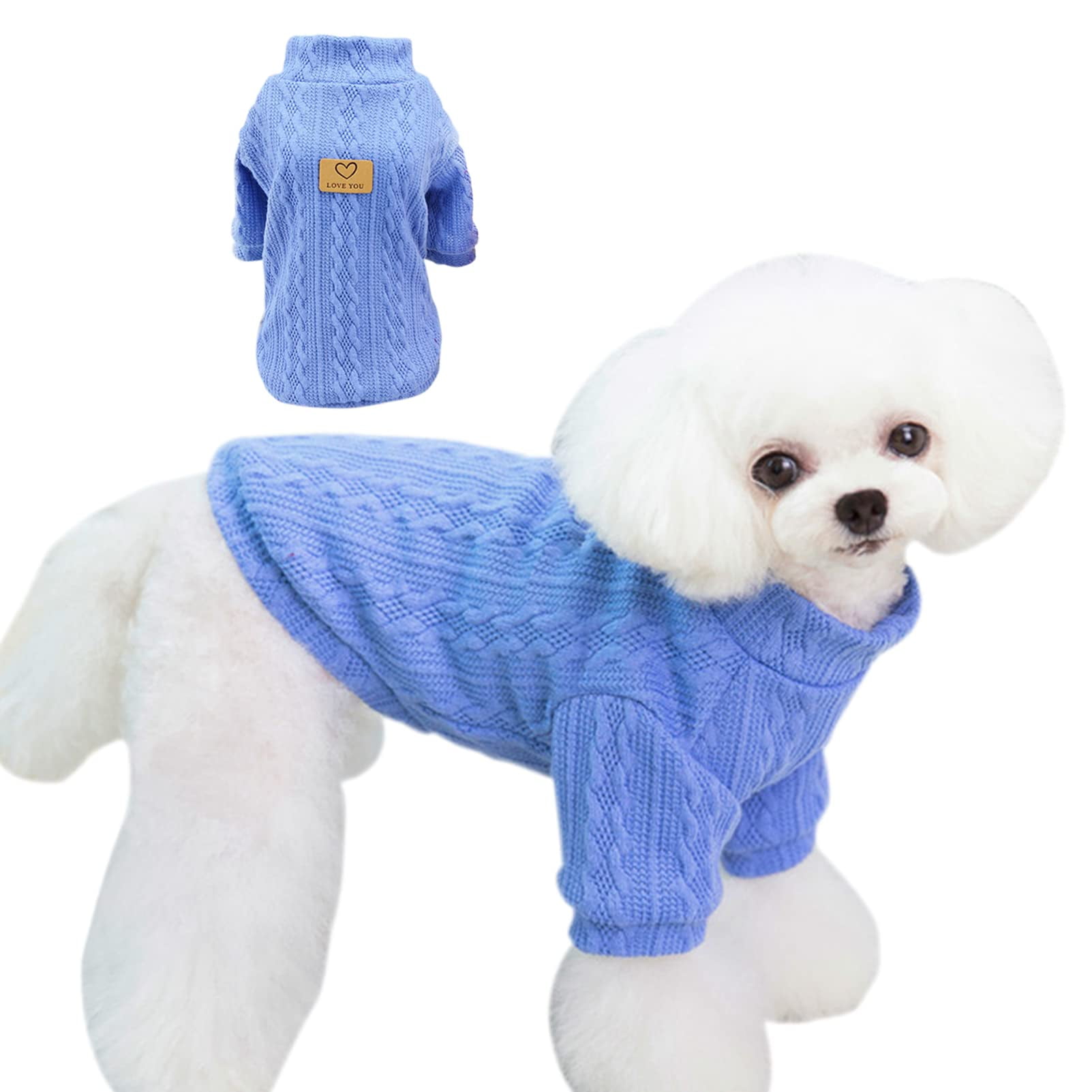 Jecikelon Small Knitted Dog Sweater Warm Puppy Winter Clothes Doggie