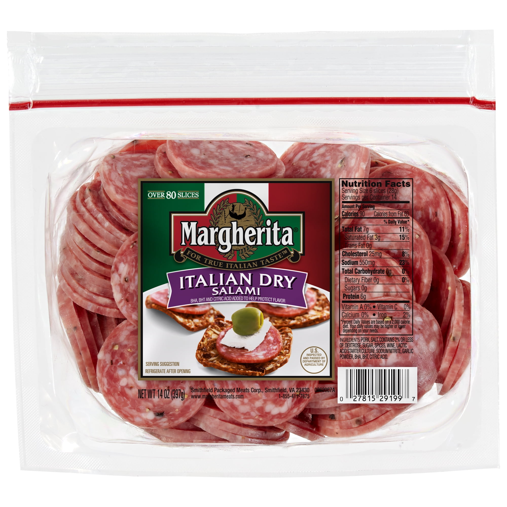 Margherita Sliced Italian Dry Salami, 14 oz