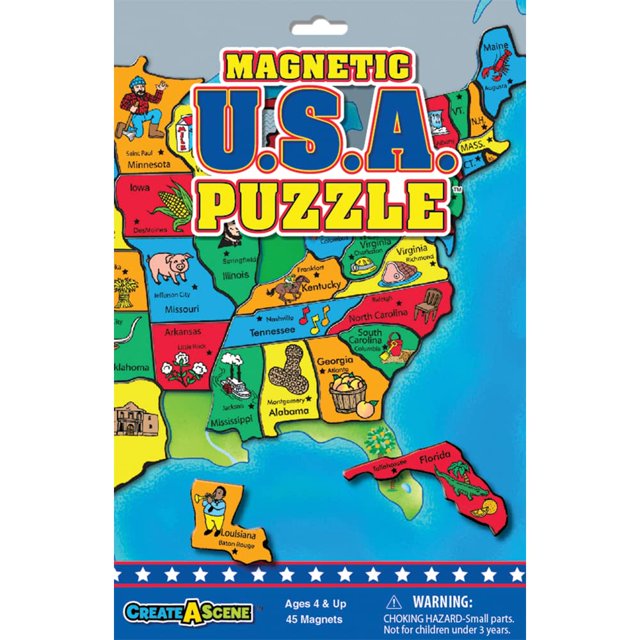 Magnetic Playset PlayMonster Create-A-Scene USA Puzzle 3+